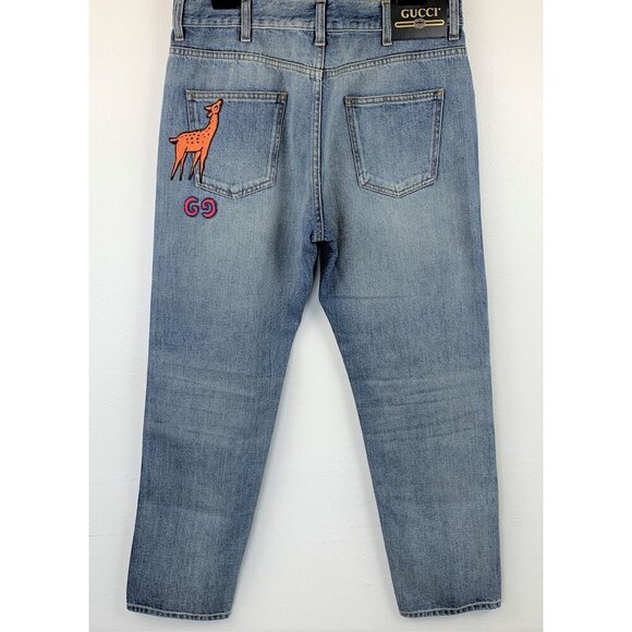 Gucci Other - NWT Gucci Bambi Patch Deer Pattern Jeans Size 36